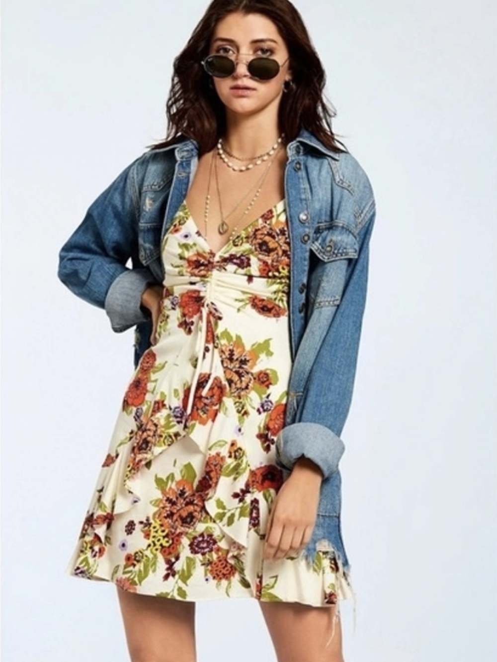 Free People | Small petite |  Happy Hearts Floral MINI Dress